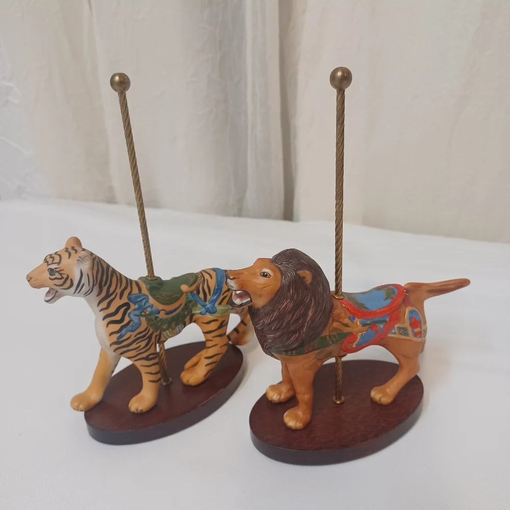 Vintage 1988 Tiger and Lion Figurine Set - Picture 3 of 16